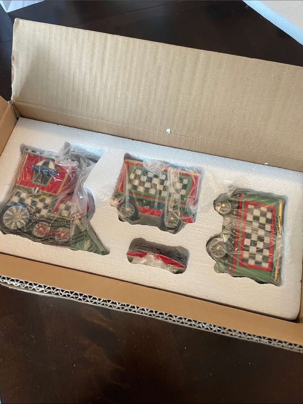 NIB MacKenzie-Childs Toyland Serving Train Set of 3